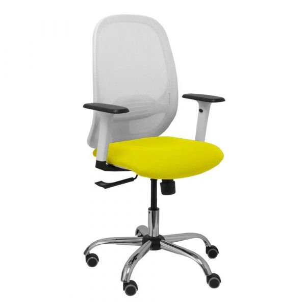 Piqueras y Crespo Cadeira de Escritório Ergonômica 354CRRP Amarelo Branco