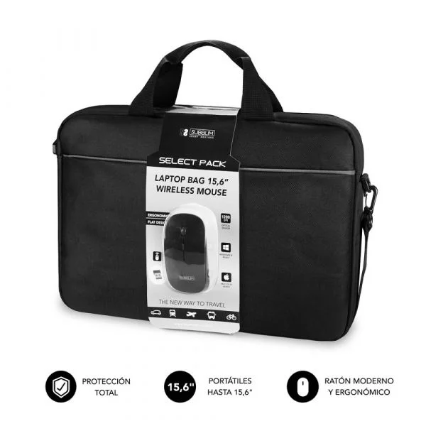 Subblim Mala para Portátil até 15.6" Black + Rato Wireless