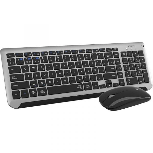 Teclado Subblim Prestige Combo Multi-Dispositivo Sem Fios + Rato Cinzento/Preto (Teclado Espanhol)