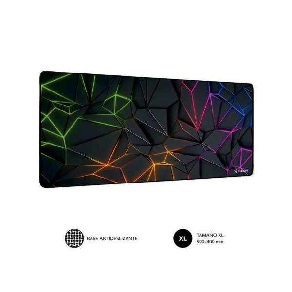 Subblim Neon Obsidian XL Tapete para Rato 900x400x3mm Preto