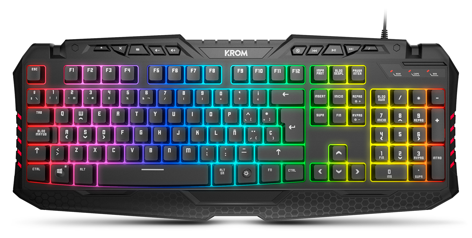 TECLADO NOX KROM KYRA RGB GAMING PT - NXKROMKYRA