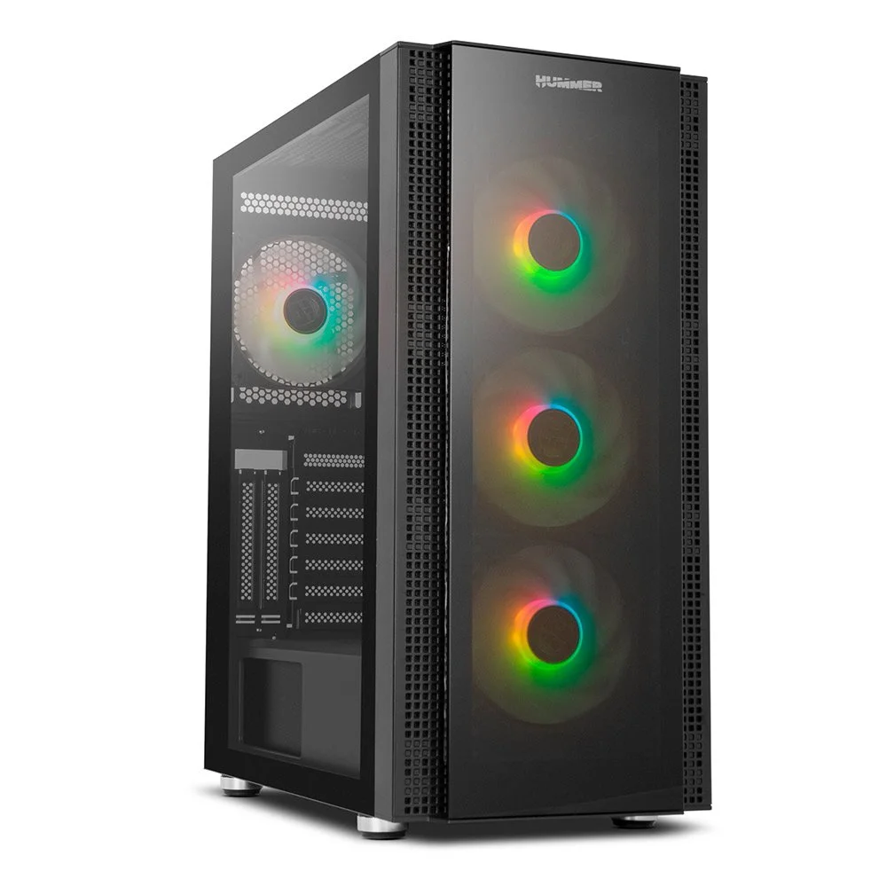 Caixa E-ATX Nox Hummer Horus Tempered Glass ARGB Preta