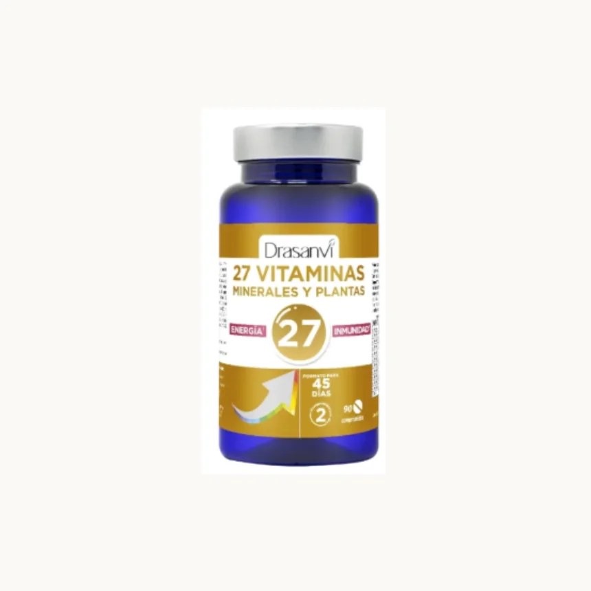 27 Vitaminas + Minerais e Plantas | 90 Comprimidos – Drasanvi