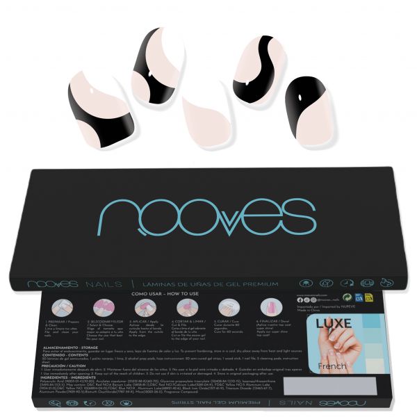 Nooves Folhas de Unhas de Gel Semi Curadas|White Cow|Art design 01C01NG200077