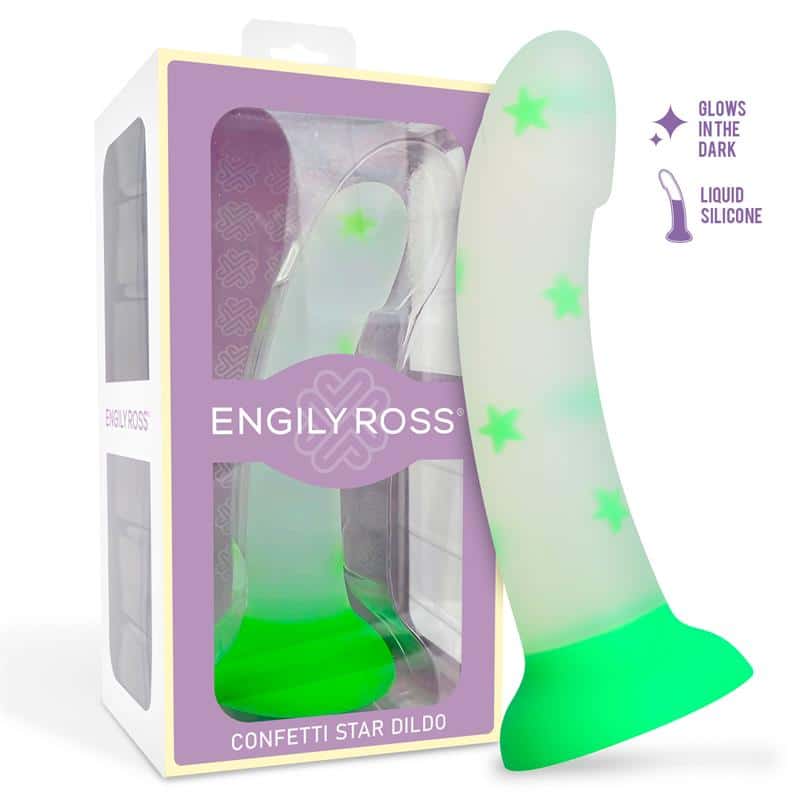 Dildox By Engily Ross – Dildo que Brilla en la Oscuridad Confetti Star 17 cm