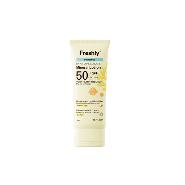Protetor Solar Freshly D+ Natural Suncare Pediatrics Loção Mineral SPF50+ 100ml