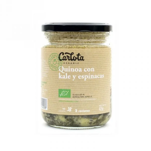 Carlota Organic Quinoa com Couve e Espinafre 425g