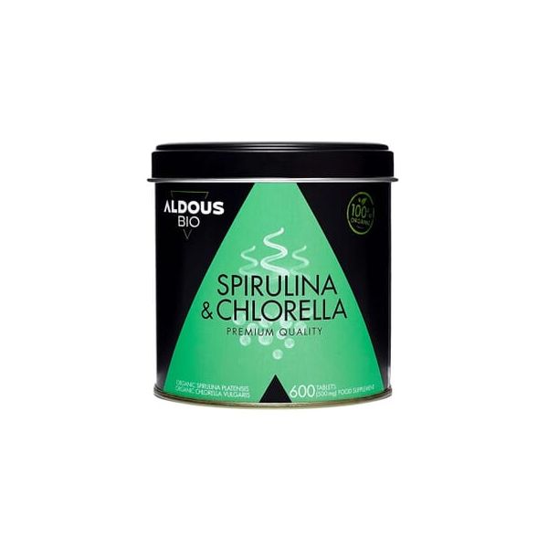 Aldous Spirulina e Chlorella Biológica Premium 600 Comprimidos