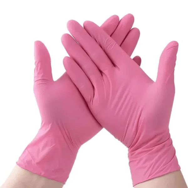 Santex Luva Rosa de Nitrilo sem Pó Tam M 100 Unidades