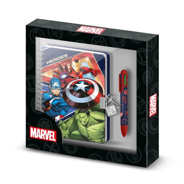Diário + Caneta Marvel Avenger Battle