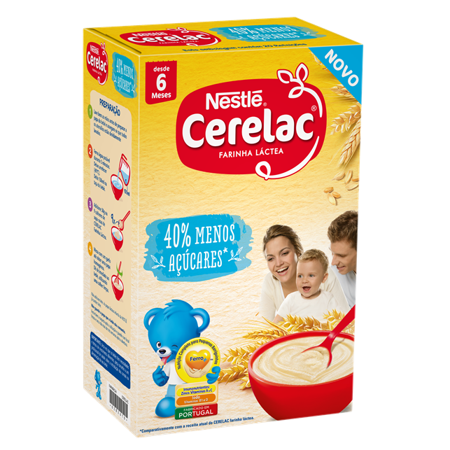 Cerelac Láctea -40% Açúcares +6 meses 900g