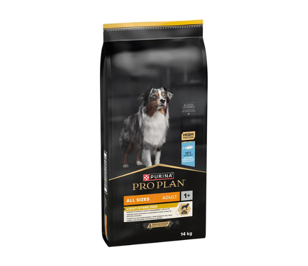 Pro Plan Dog All Size Adult Light/Sterilised- Peixe Branco 14 kg
