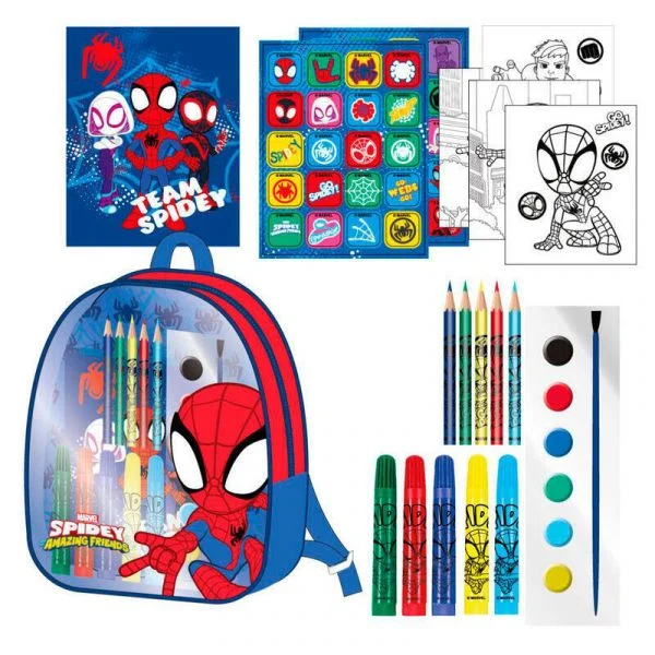Cerdá Conjunto de Desenho e Papelaria Mochila Spidey e Seus Amigos Incríveis S2450407