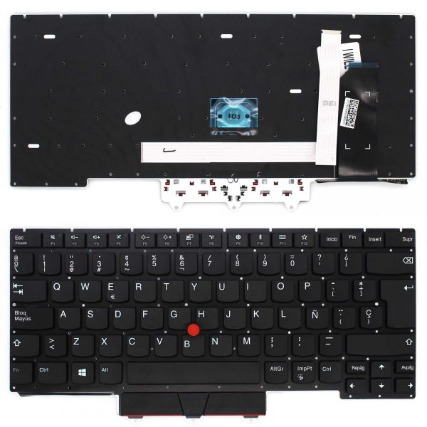 Teclado para Portátil Comporta Lenovo ThinkPad E14 R14 S3 Gen2 Preto (Espanhol)