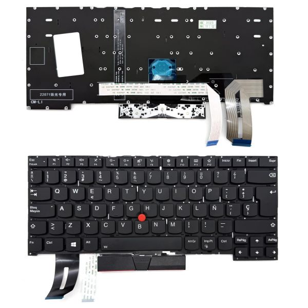 Teclado para Portátil Compativel Lenovo ThinkPad T490s Preto (Espanhol)