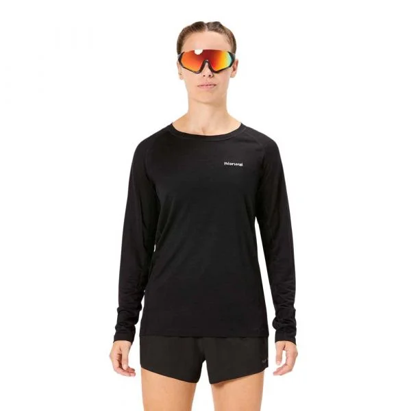 Nnormal de Manga Comprida Merino Long Sleeve T-shirt n2cwml1-001 S Preto
