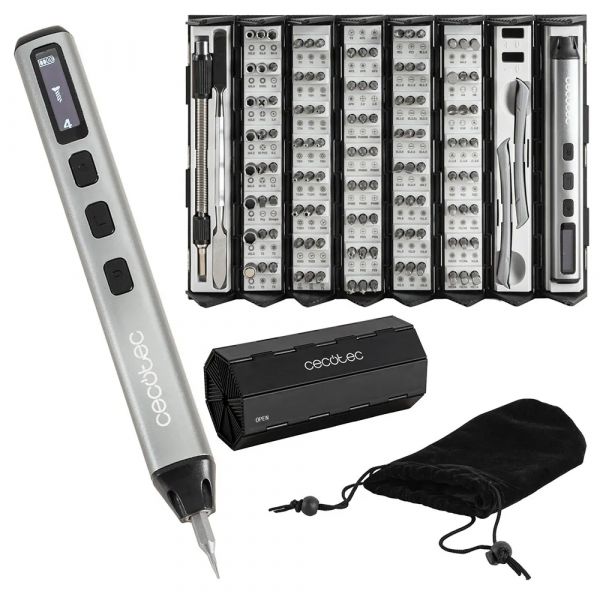 Cecotec Kit Chaves de Fenda Elétricas de Precisão PrecisionGyro 5000 Infinity Auto com Sensor Giroscópio e 128 Acessórios