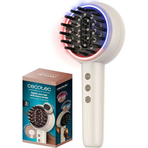 Cecotec Escova Modeladora e Reparadora HairCare Revitalize TotalCare Bege e Branco Preto