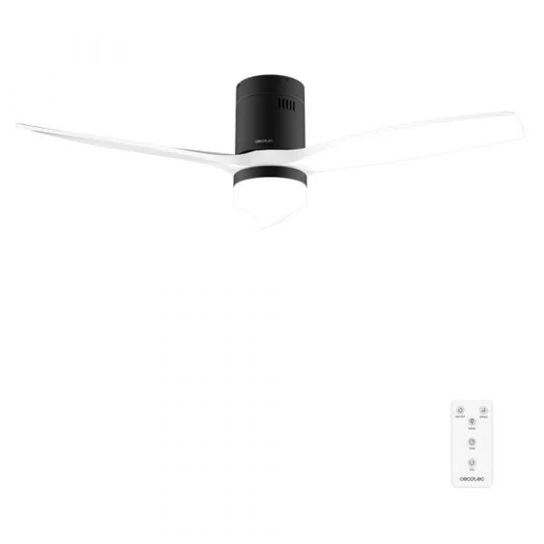 Cecotec Ventilador de Teto EnergySilence Aero 5600 Classic Black&White com Luz e 3 Pás, 20W e 40W