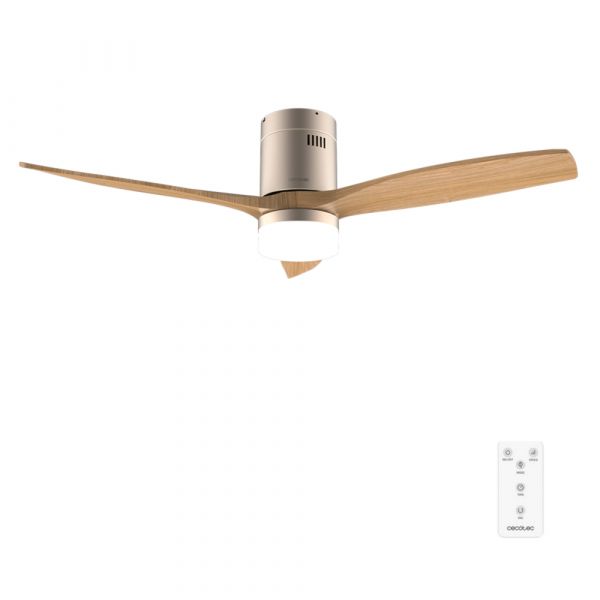 Cecotec Ventilador de Teto com Luz EnergySilence Aero 5600 Classic Gold&LightWood