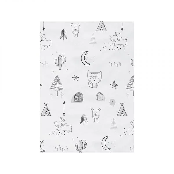 Pirulos Lençol Punto Ajustável Indian Branco/gris 120x60
