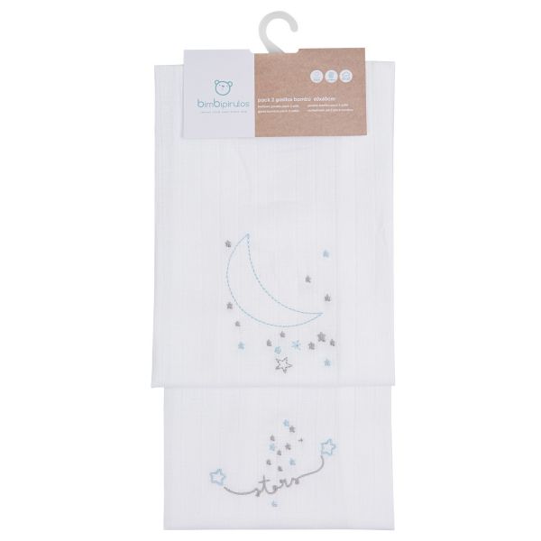 Bimbi Dreams 2 Fraldas 60X60 Stars Moon Cinza