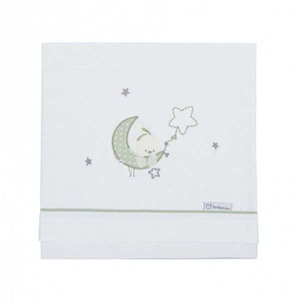 Bimbi Dreams Lençol de Berço de Flanela 60x120 Luna Verde