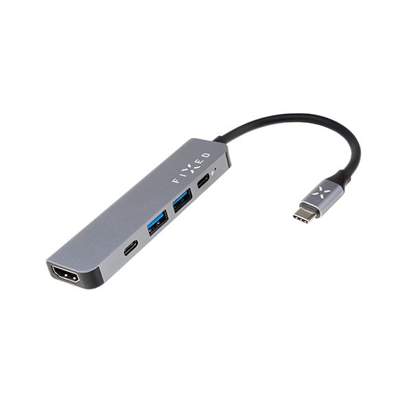 Fixed HUB5IN1C Hub USB-C 5 em 1 Mini Interface Alumínio