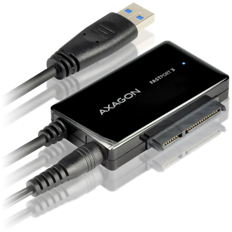 Adaptador AXAGON ADSA-FP3 FASTPort3, USB 3.0, HDD/SSD/ODD, SATA 6G HDD - inclui carregador