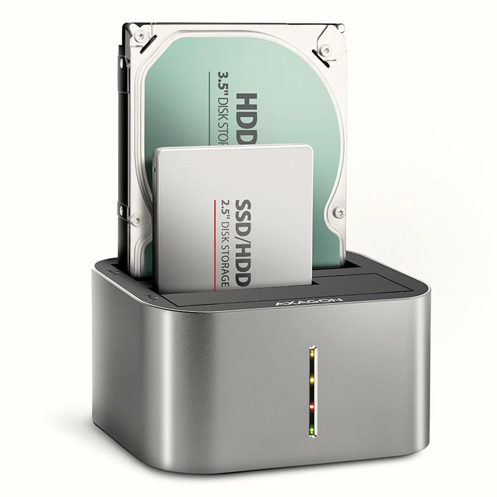 AXAGON CLONE DUO HDD Dock Station ASMedia USB3.2 Gen1 2x SATA 6G
