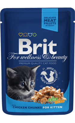 Ração Húmida Brit Blue Kitten Wet Chicken Chunks 1x100g