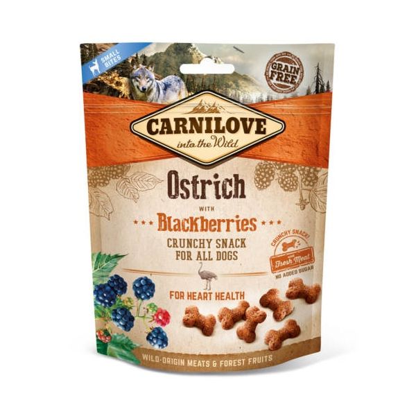 Ração Húmida Carnilove Crunchy Snack Avestruz & Amoras 200g