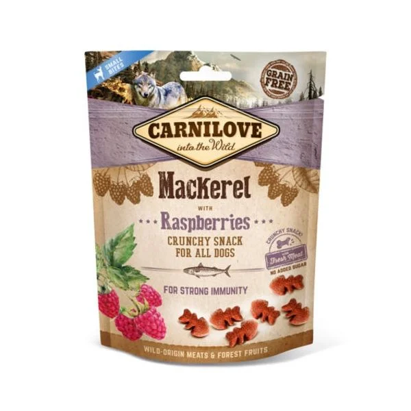 Ração Húmida Carnilove Crunchy Snack Cavala & Framboesa 200g