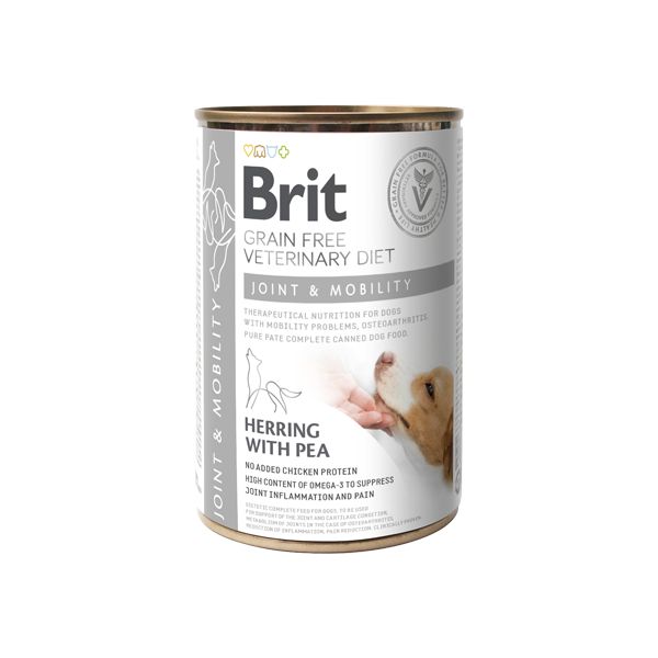 Ração Húmida Brit Vet Diet Joint & Mobility Grain-Free Herring & Pea 6x 400g