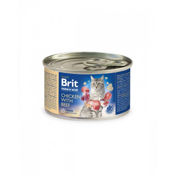 Ração Húmida Brit Blue Nature Wet Chicken With Beef 1x200g