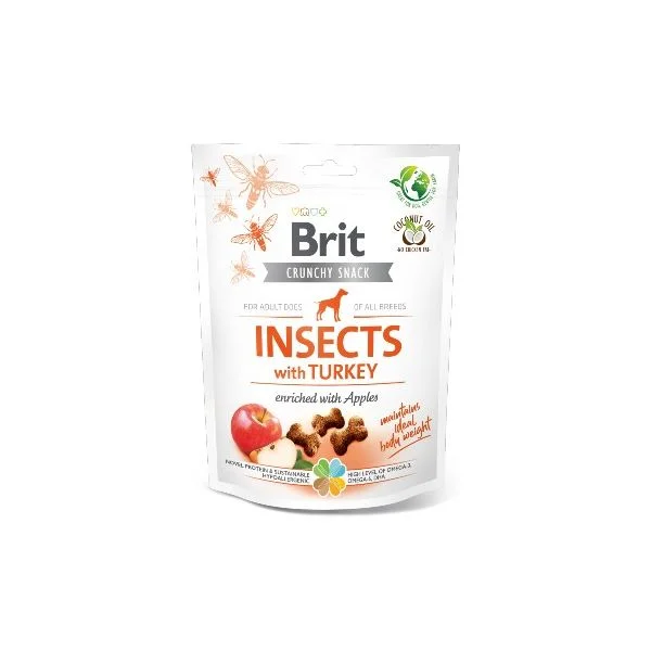 Ração Húmida Brit Care Dog Crunchy Cracker Insects W/turkey Enriched W/apples 200g