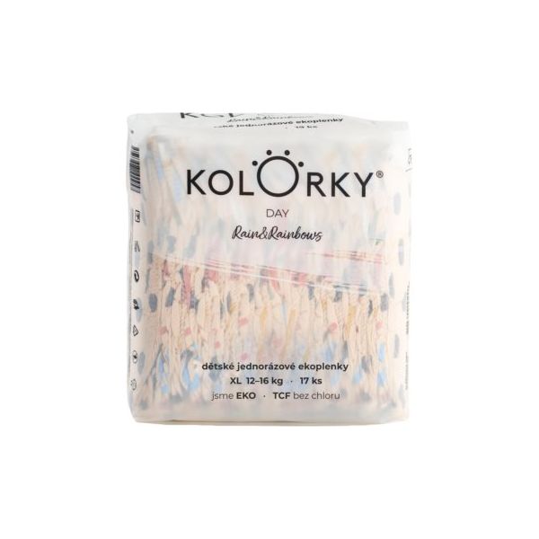 Kolorky Day Fraldas ecológicas Rain&Rainbow Tamanho GG (12-16 Kg) 17 un.