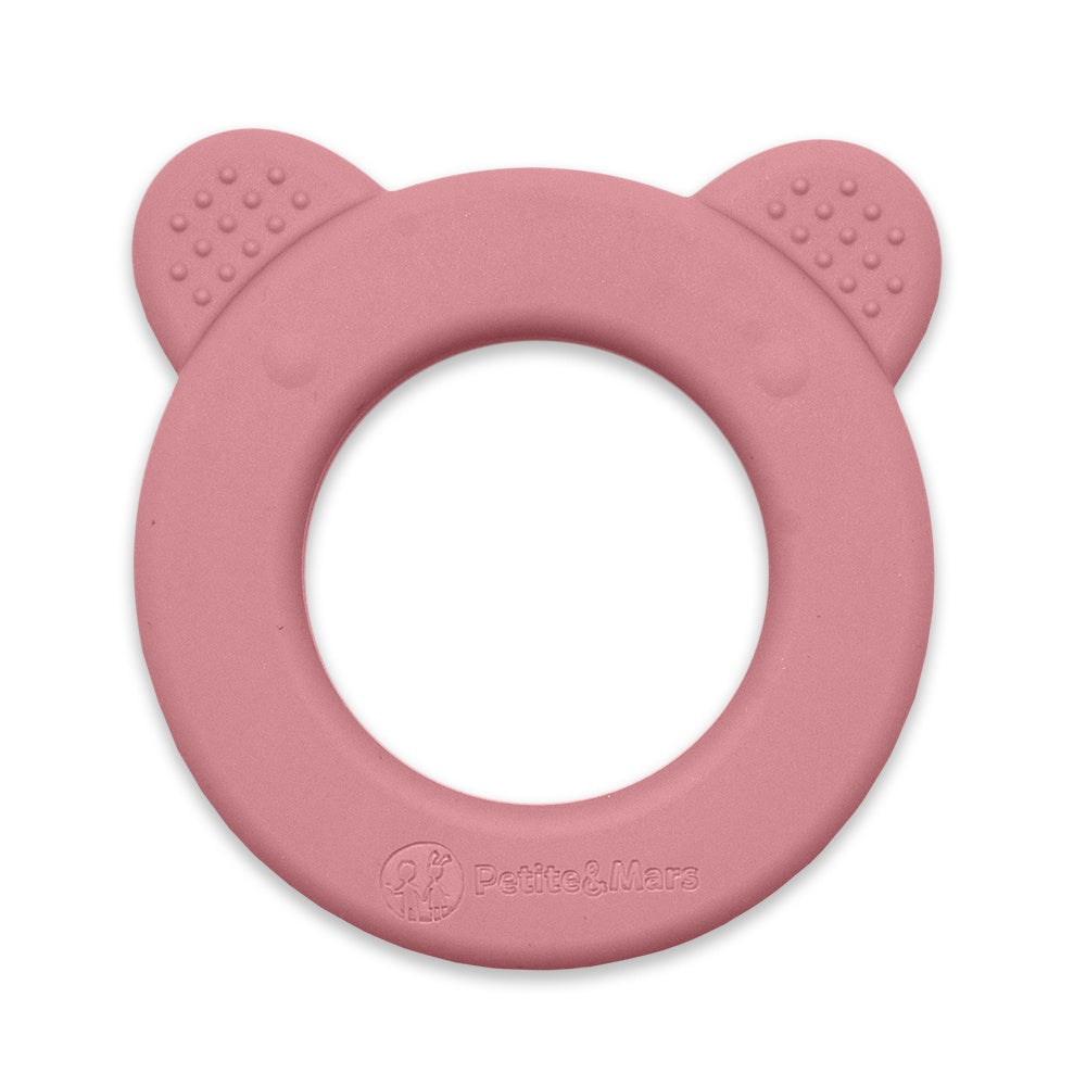 Mordedor de silicone com chocalho Petite&Mars Beary Dusty Rose