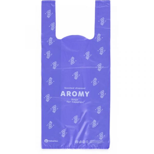 Petite&Mars Sacos Perfumados Descartáveis para Fraldas Aromy 100 Unidades