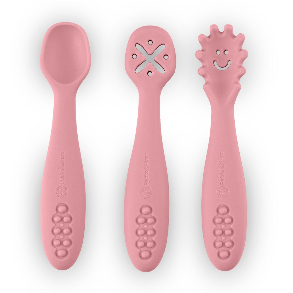 Conjunto de colheres de silicone 3 peças Petite&Mars Take&Match Dusty Rose