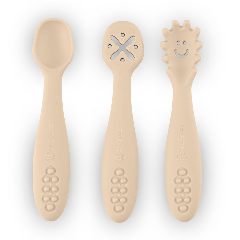 Conjunto de colheres de silicone 3 peças Petite&Mars Take&Match Desert Sand