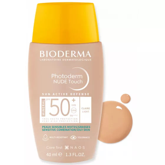 Bioderma Photoderm Nude Touch Tom Claro SPF50+ 40mL – Mineral & Matte