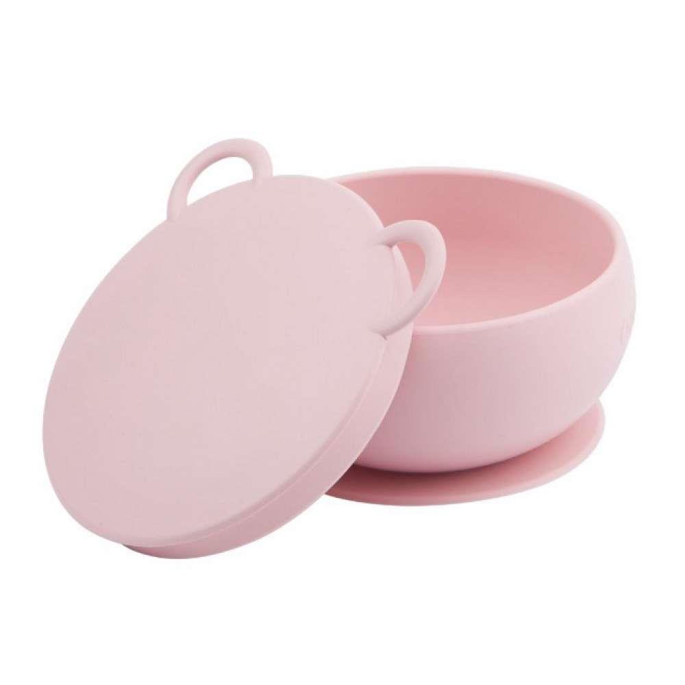 Taça em Silicone com Ventosa e Tampa Minikoioi Rosa