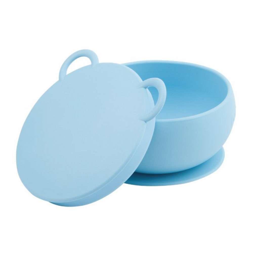 Minikoioi Taça Silicone com Ventosa e Tampa Minikoioi Azul