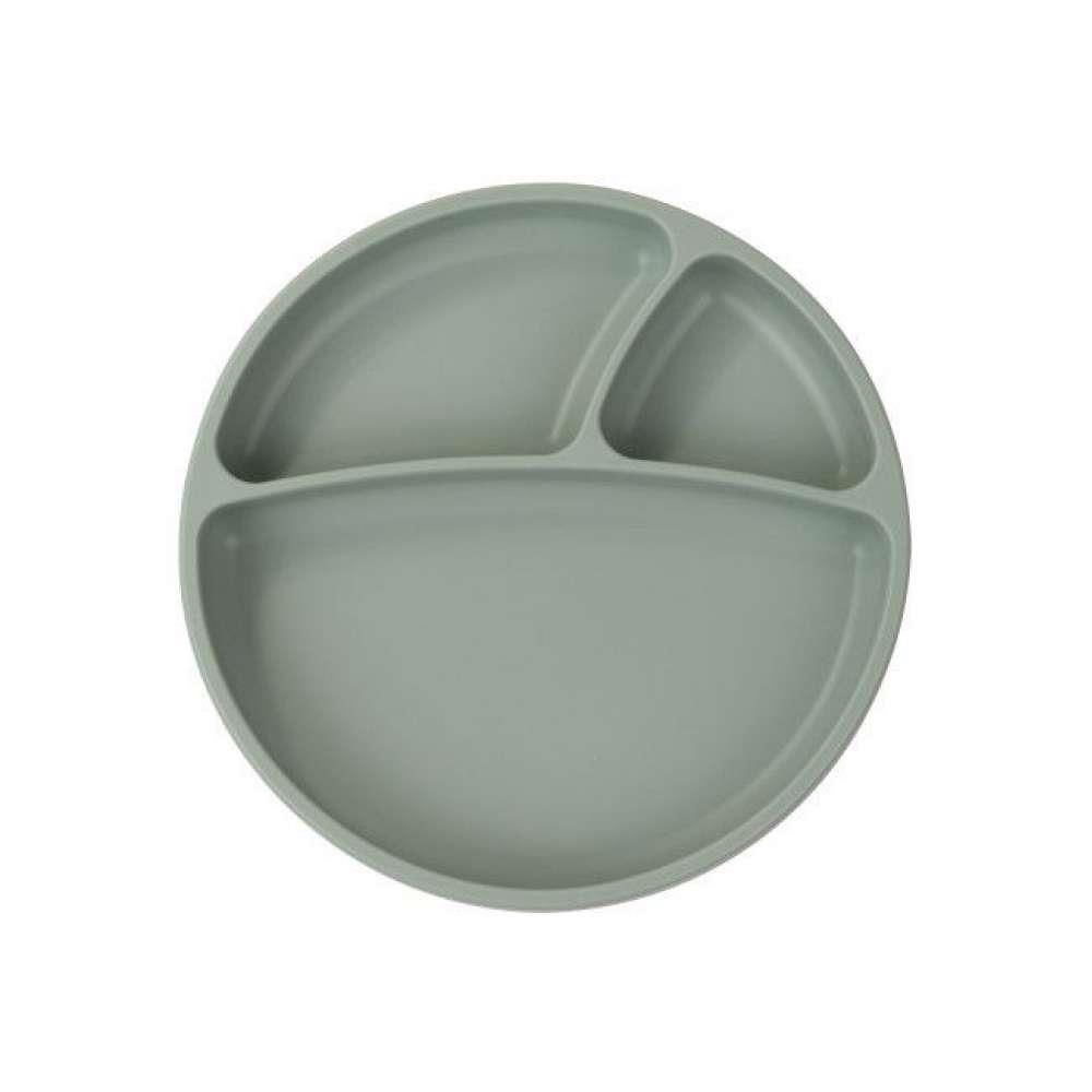Prato em Silicone com Divisórias Minikoioi River Green