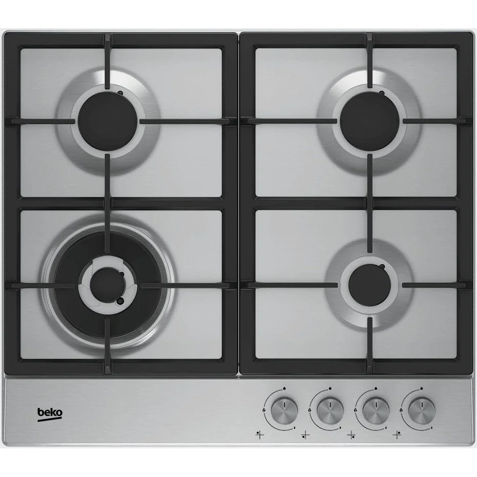 Placa a Gás Beko HIAW64225SX | 4 Queimadores, Aço Inox, Ignição Elétrica