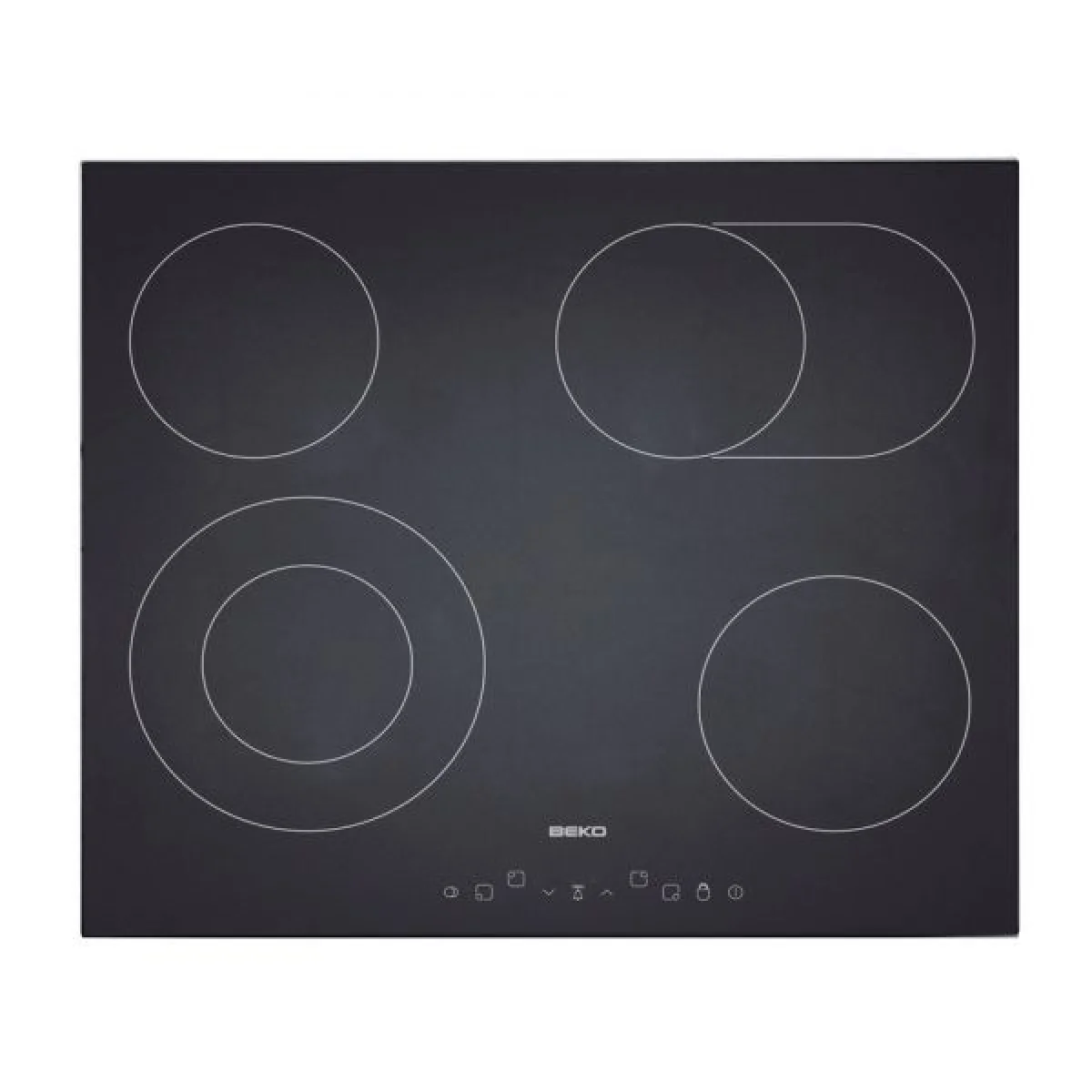 Placa Beko HIC64403T | Preto, Encastre, Cerâmica, 4 zonas, Touch