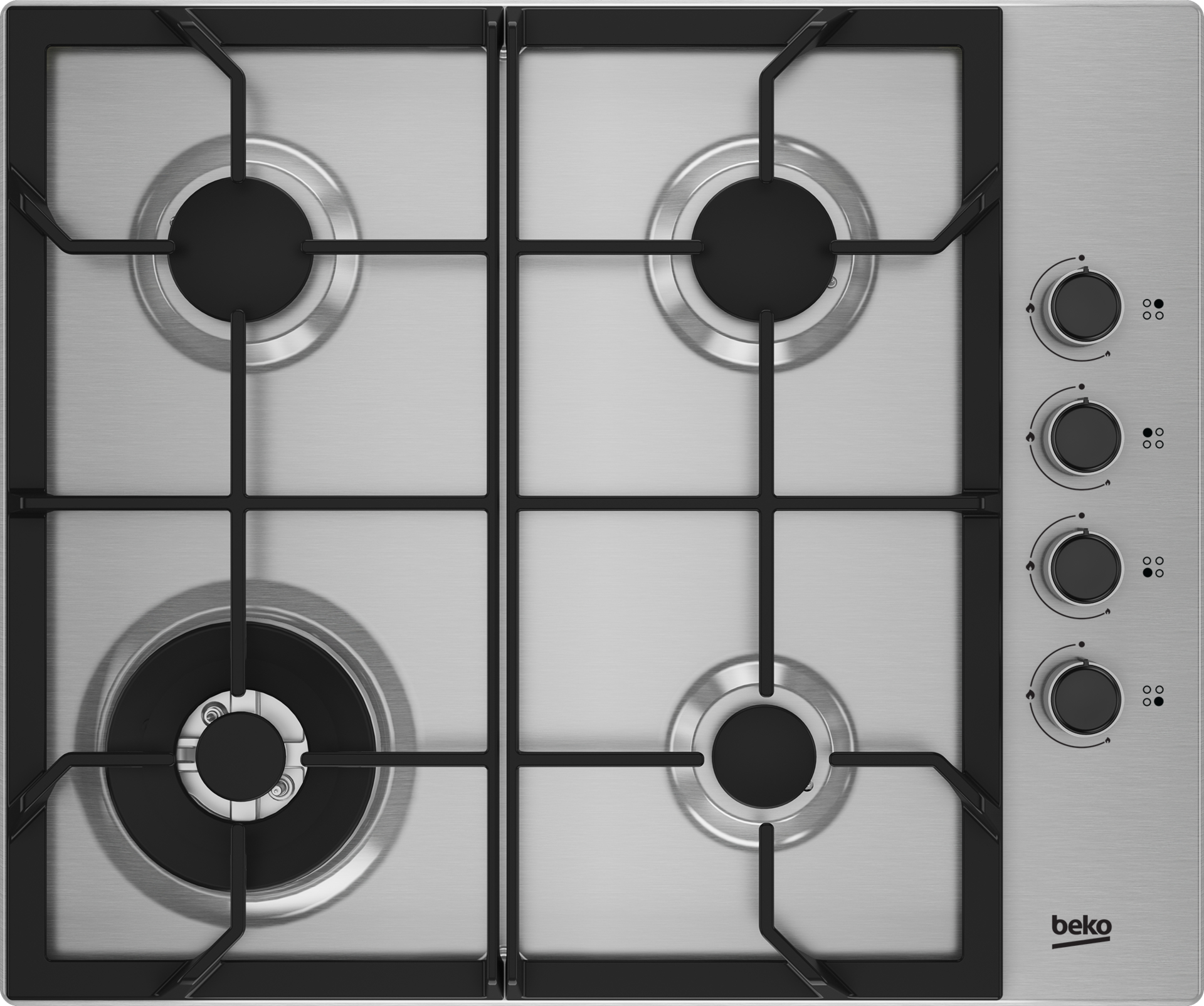 Placa a Gás Beko HIBW64125SX | 4 Zonas, 61cm, Aço inoxidável