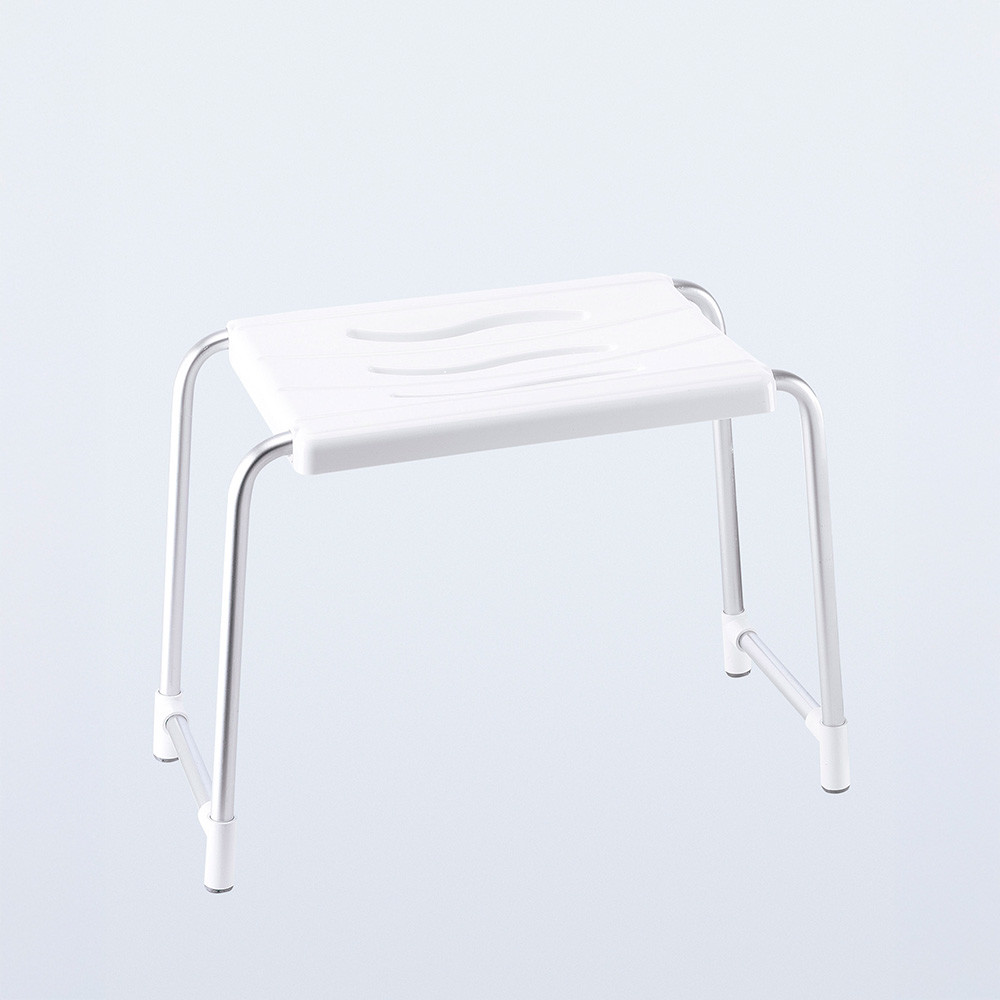 Banco de casa de banho, branco, 50 x 24 cm