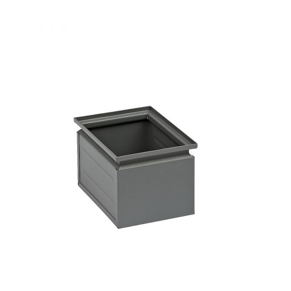 Kaiser+Kraft Caixa Empilhável em Chapa de Aço, Capacidade de Aprox. 3,6 L, Cinzento Basalto Ral 7012 Cinzento Basalto Ral 7012